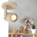 Zand / beige verstelbare GU10 spot 1 lichts Ø 10 cm - Afbeelding 2