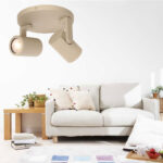 Zand kleurige plafondspot 2 lichts rond | GU10 | Ø 15 cm - Afbeelding 2