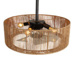 Smillum plafondventilator zwart met hennep | Ø61 cm | Verlichting + afstandsbediening - Afbeelding 13