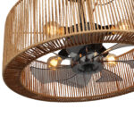 Smillum plafondventilator zwart met hennep | Ø61 cm | Verlichting + afstandsbediening - Afbeelding 16