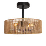 Smillum plafondventilator zwart met hennep | Ø61 cm | Verlichting + afstandsbediening - Afbeelding 9