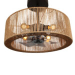 Smillum plafondventilator zwart met hennep | Ø61 cm | Verlichting + afstandsbediening - Afbeelding 10