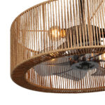 Smillum plafondventilator zwart met hennep | Ø61 cm | Verlichting + afstandsbediening - Afbeelding 12