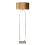 Beige vloerlamp Verona met ovale velvet kap Coffee on Gold 50 cm – 162 cm hoog - Afbeelding 6