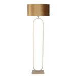 Beige vloerlamp Verona met ovale velvet kap Coffee on Gold 50 cm – 162 cm hoog - Afbeelding 4