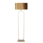 Beige vloerlamp Verona met ovale velvet kap Coffee on Gold 50 cm – 162 cm hoog - Afbeelding 10