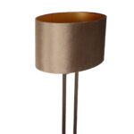 Landelijke bruine vloerlamp Monza | Luxe ovale velvet kap – Earth on Gold 45 cm - Afbeelding 6