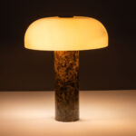 Marble tafellamp met echt marmer en beige glas Ø 30 cm – retro design – 38 cm hoog - Afbeelding 14