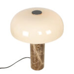 Marble tafellamp met echt marmer en beige glas Ø 30 cm – retro design – 38 cm hoog - Afbeelding 13