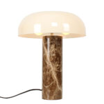 Marble tafellamp met echt marmer en beige glas Ø 30 cm – retro design – 38 cm hoog - Afbeelding 12