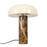 Marble tafellamp met echt marmer en beige glas Ø 30 cm – retro design – 38 cm hoog - Afbeelding 11