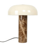 Marble tafellamp met echt marmer en beige glas Ø 30 cm – retro design – 38 cm hoog - Afbeelding 10