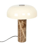 Marble tafellamp met echt marmer en beige glas Ø 30 cm – retro design – 38 cm hoog - Afbeelding 9