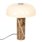 Marble tafellamp met echt marmer en beige glas Ø 30 cm – retro design – 38 cm hoog - Afbeelding 8