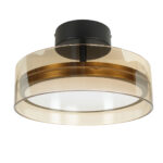 Plafondlamp Enzo Ø 30 cm met amber glas – zwart/brons – 3060 lumen – dimbaar - Afbeelding 10