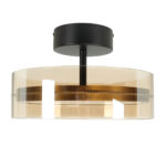 Plafondlamp Enzo Ø 30 cm met amber glas – zwart/brons – 3060 lumen – dimbaar - Afbeelding 9