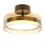 Plafondlamp Enzo Ø 30 cm met amber glas – zwart/brons – 3060 lumen – dimbaar - Afbeelding 6