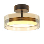 Plafondlamp Enzo Ø 30 cm met amber glas – zwart/brons – 3060 lumen – dimbaar - Afbeelding 4