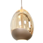 Exclusieve 5-lichts hanglamp Champagne Egg balk – champagne kleur – amber glas - Afbeelding 7